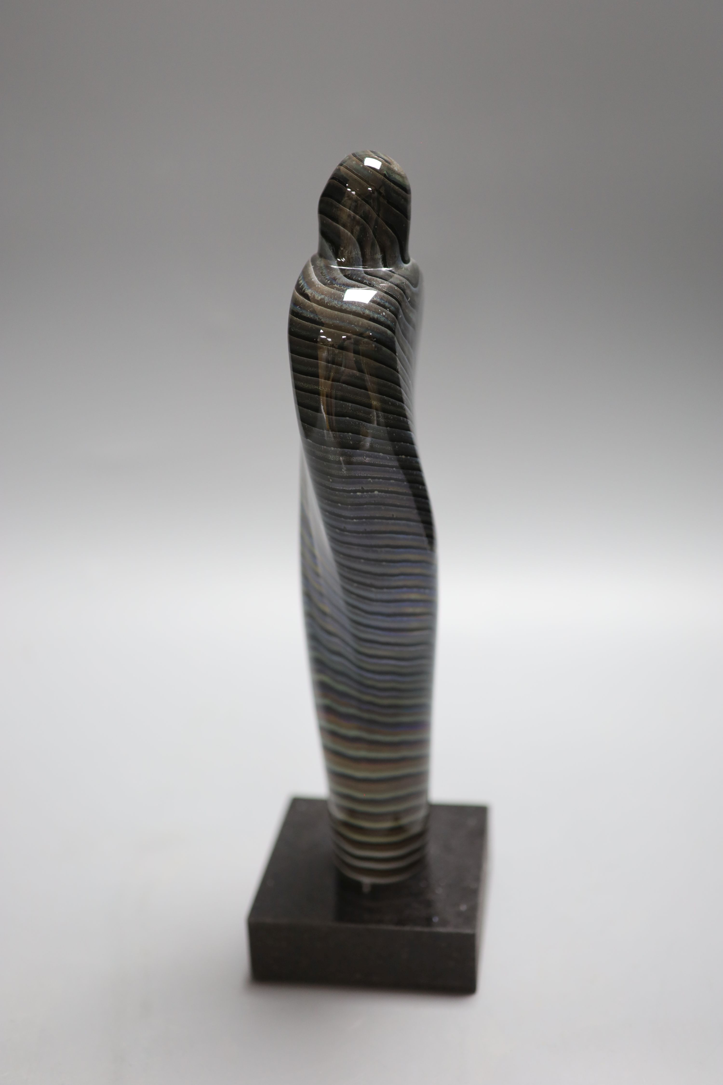 A Kosta Boda swirled glass sculpture, signed B. Vamir, height 31.5cm